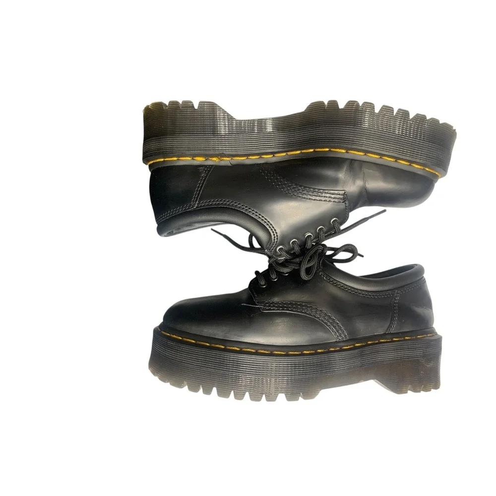 Dr Martens 8053 Quad Platform Black Leather Oxford Shoes Women's US 7 UK 6 EU 39